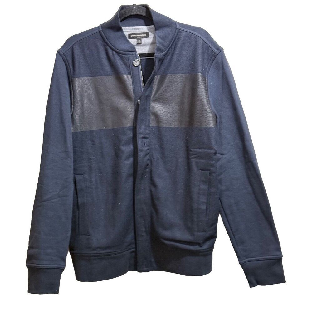 Banana Republic‎ Mens Button-Up Jacket Navy Blue Wool Blend Size Large EUC